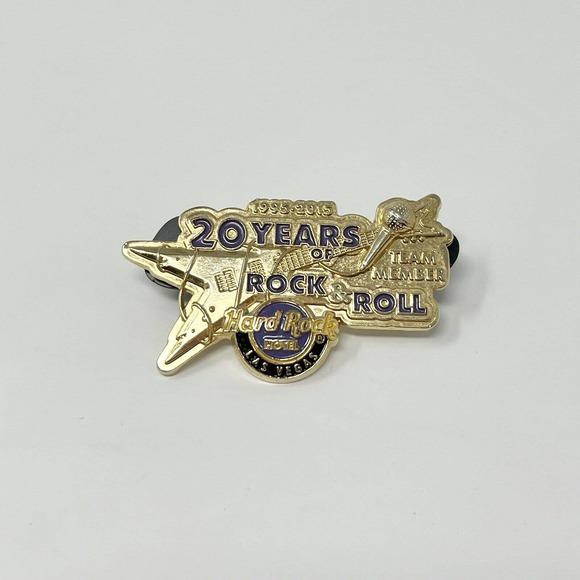 20 Years Of Rock Hard Rock Hotel And Casino Las Vegas Staff Pin Cafe RARE HTF - Picture 2 of 6